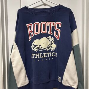 Roots Blue and White Athletics Sweatshirt